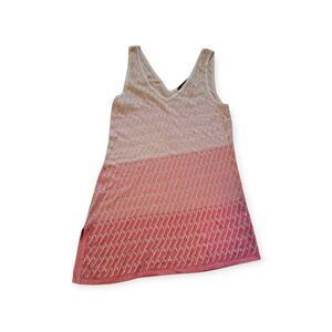 White House Black Market Knit Asymetric Top Size Medium Pinks Beige